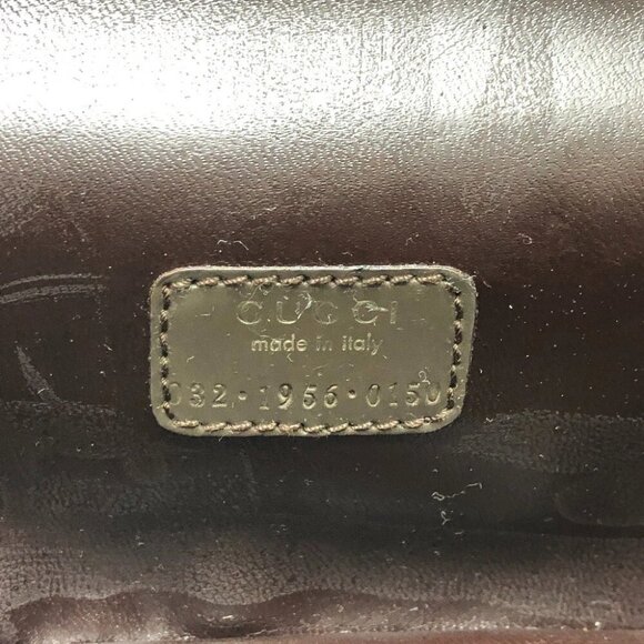 GUCCI 032.1956 Old Gucci Bamboo Hand Bag Pouch Vanity bag Brown/GoldHardware - Picture 3 of 14